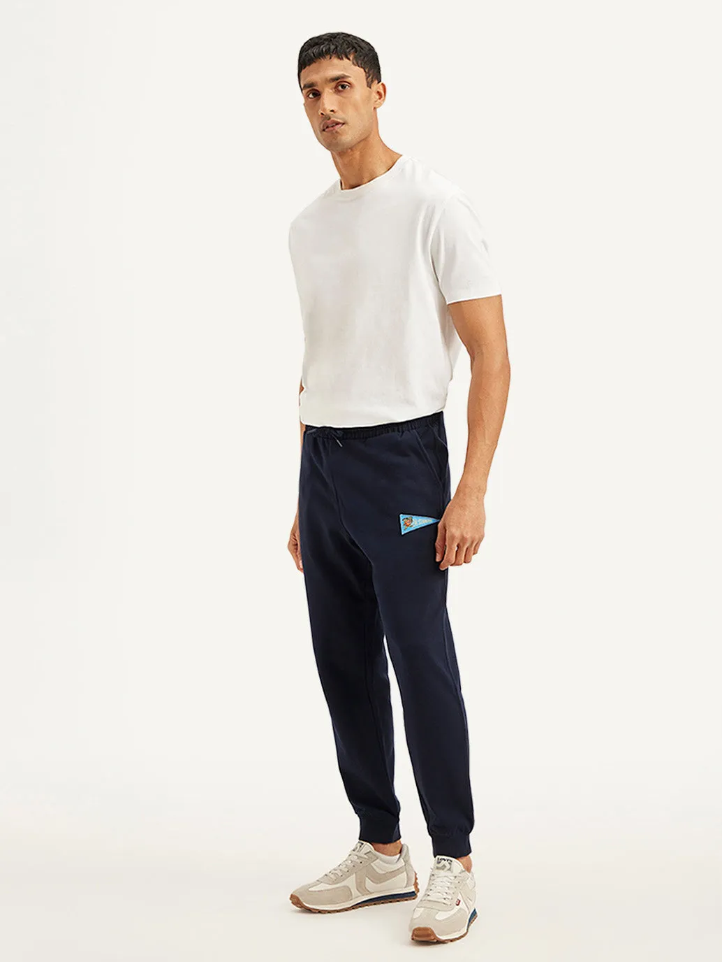 Men's Navy Solid Utility Joggers