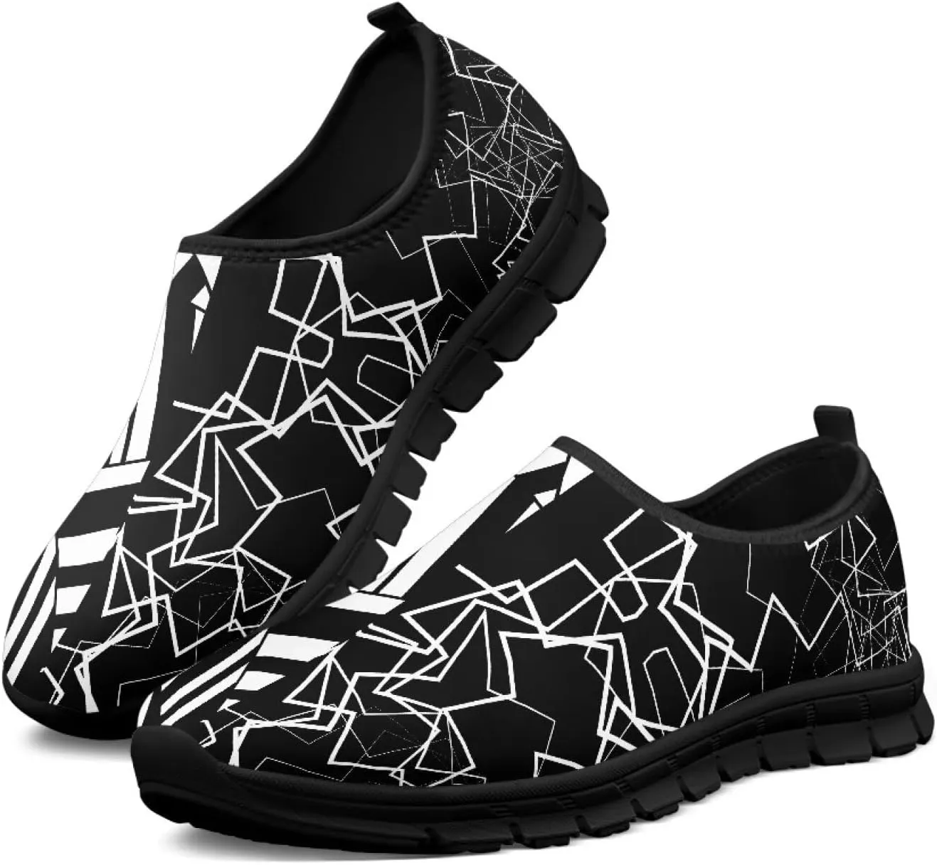 Men's Walking Shoes Lightweight Sneakers Walking Casual Comfortable Travel Shoes Black Sole