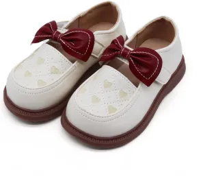 Toddler& Little Girls Dress Shoes Little Girls Loafers School Uniform Mary Jane Flats Little Girls Flower Dress Party Dance Performance Shoes Thick Non-Slip Sole Casual Shoe
