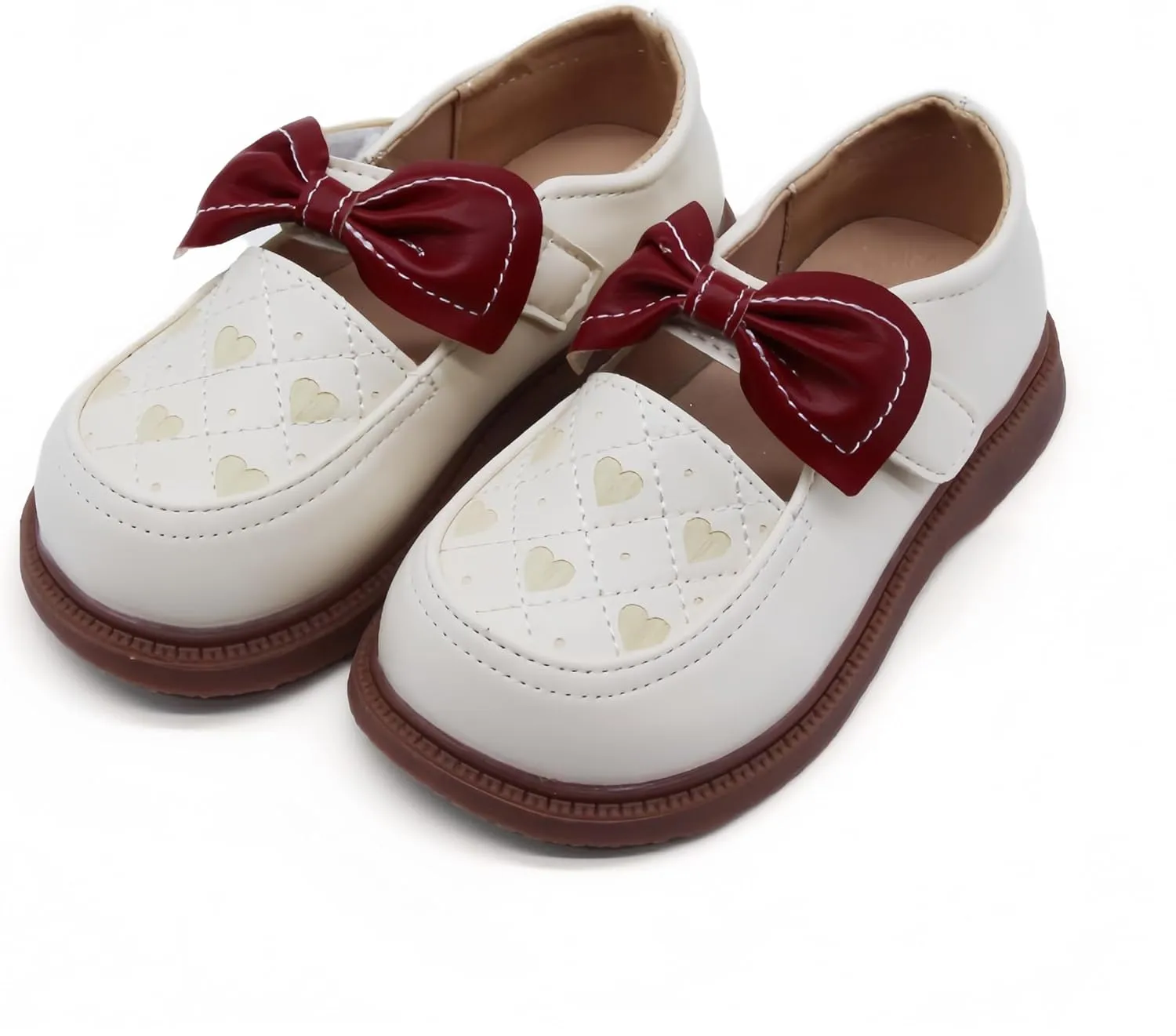 Toddler& Little Girls Dress Shoes Little Girls Loafers School Uniform Mary Jane Flats Little Girls Flower Dress Party Dance Performance Shoes Thick Non-Slip Sole Casual Shoe