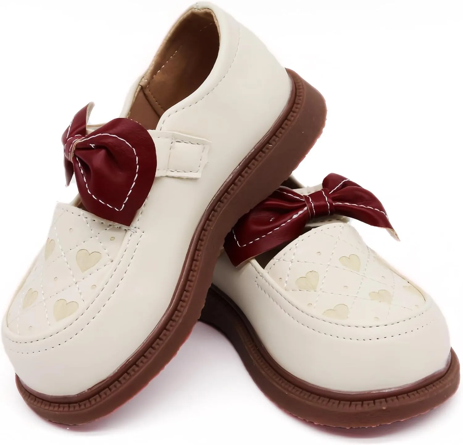 Toddler& Little Girls Dress Shoes Little Girls Loafers School Uniform Mary Jane Flats Little Girls Flower Dress Party Dance Performance Shoes Thick Non-Slip Sole Casual Shoe