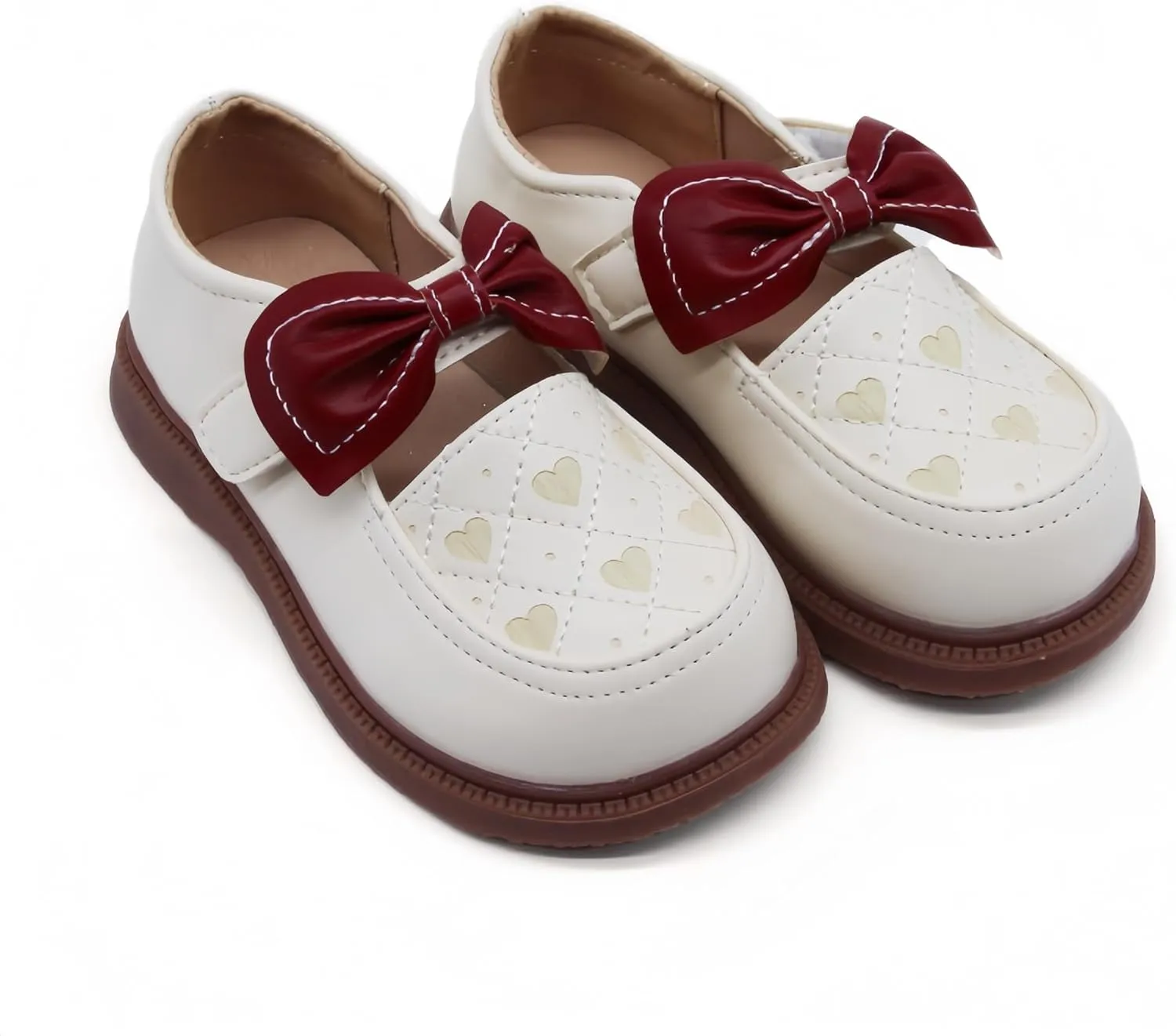 Toddler& Little Girls Dress Shoes Little Girls Loafers School Uniform Mary Jane Flats Little Girls Flower Dress Party Dance Performance Shoes Thick Non-Slip Sole Casual Shoe