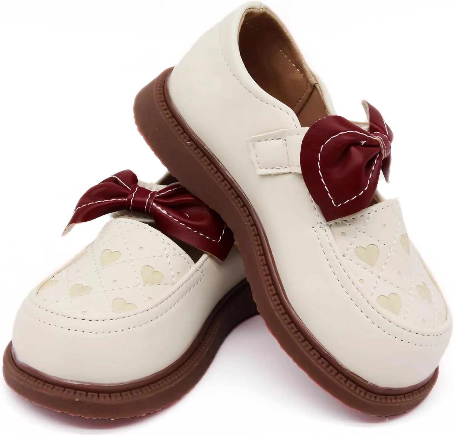 Toddler& Little Girls Dress Shoes Little Girls Loafers School Uniform Mary Jane Flats Little Girls Flower Dress Party Dance Performance Shoes Thick Non-Slip Sole Casual Shoe